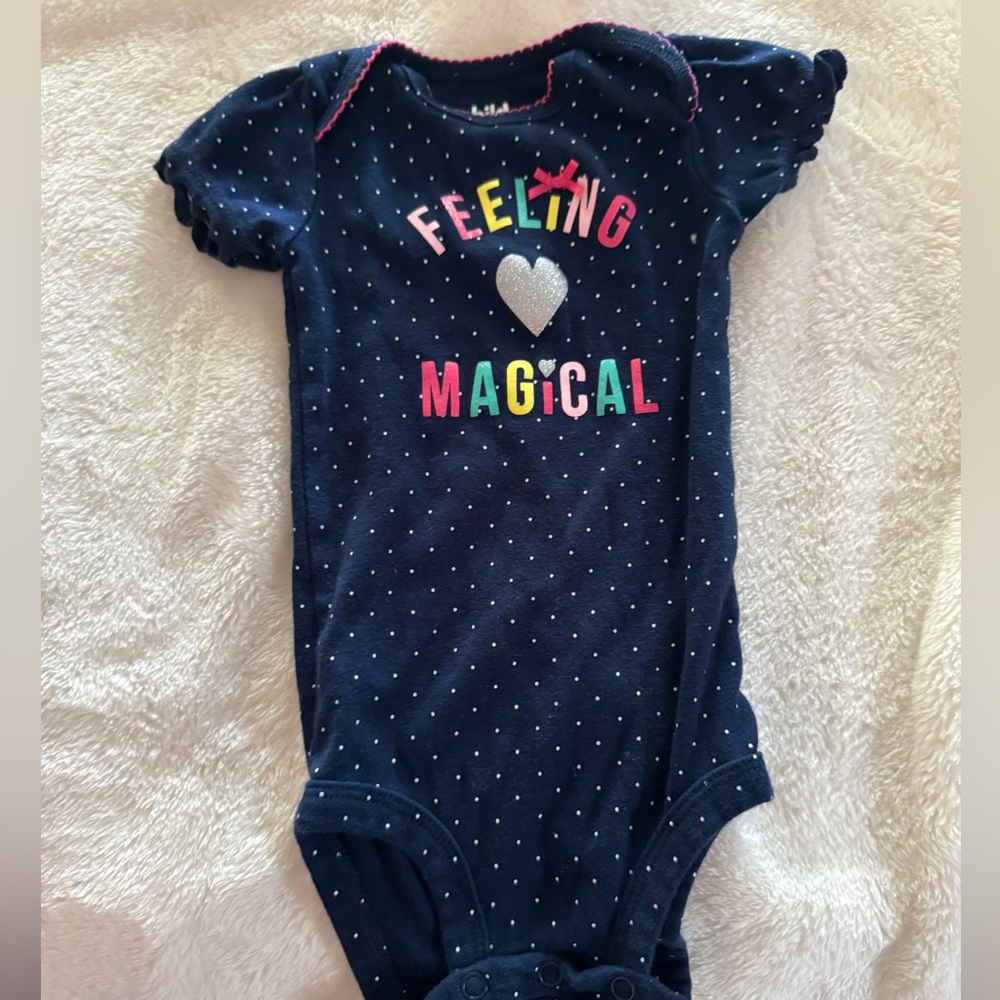 Carter's Child of Mine Navy Onesie with Colorful Letters